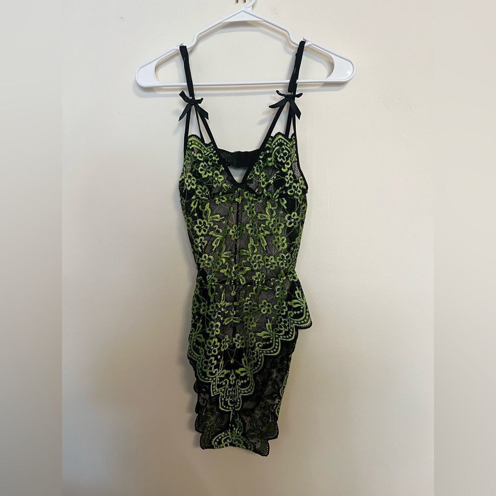 Black and Green Lace Nightie